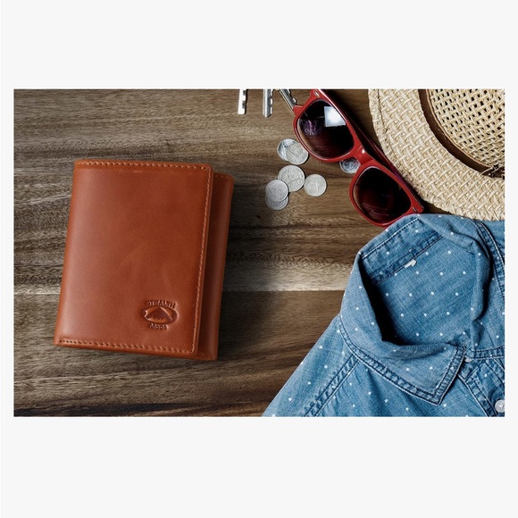 NWOT tealth Mode Leather Trifold RFID Wallet For Men With Flip Out ID Holder - Picture 5 of 8